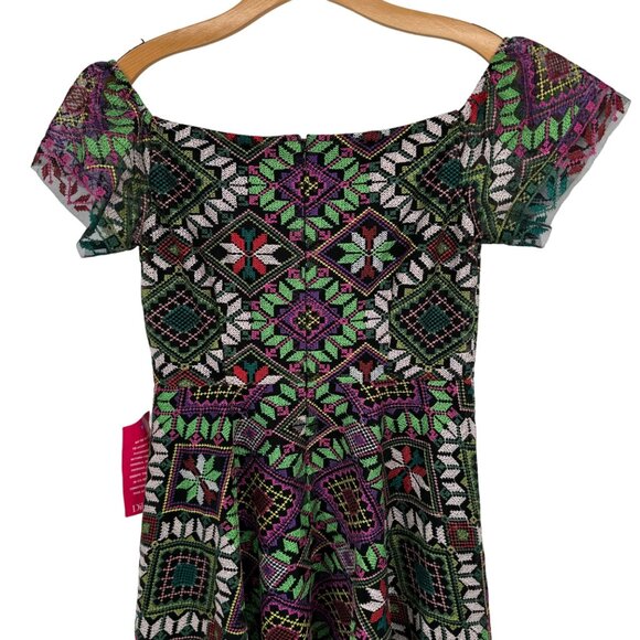 Alex Marie Veronica Embroidered Off-The-Shoulder Midi A-Line Dress Size 10 new - Picture 13 of 14